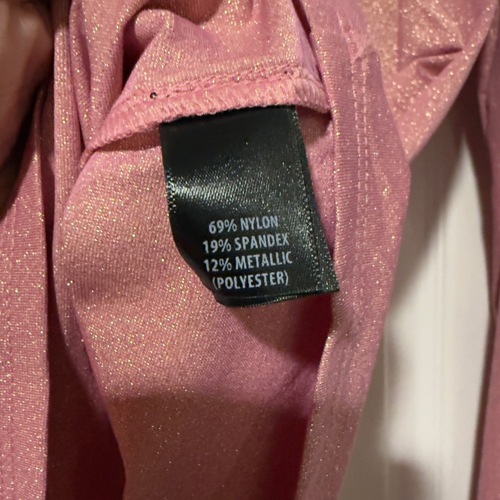 St John Pink Metallic Shimmer Turtleneck Top Size‎ M Stretch Knit Blouse - Picture 5 of 7